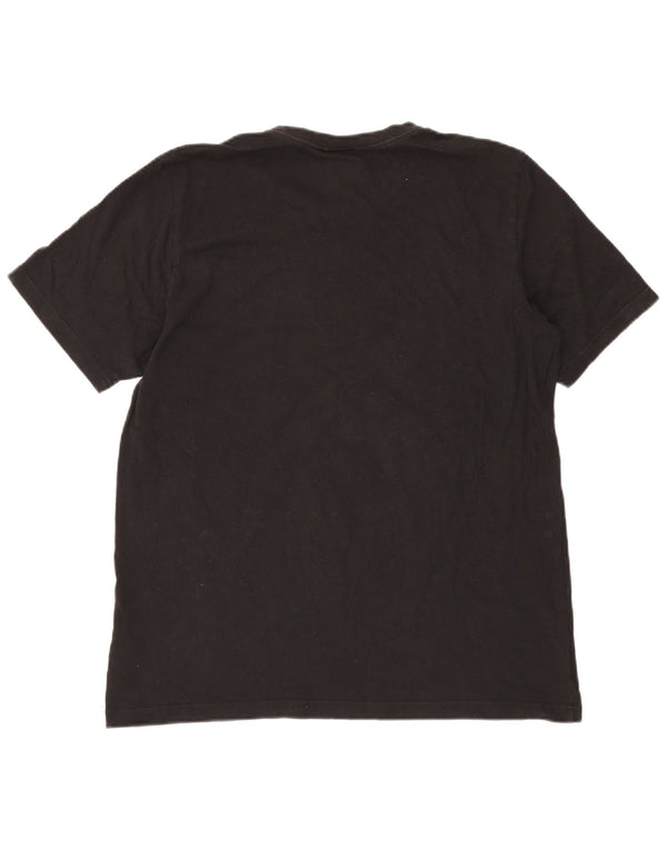 Adidas Mens Graphic T-Shirt Top Grande Algodão Preto