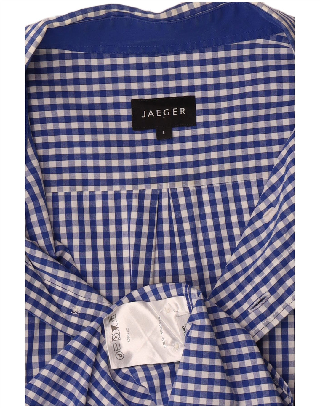 Camisa masculina Jaeger grande algodão guingão azul
