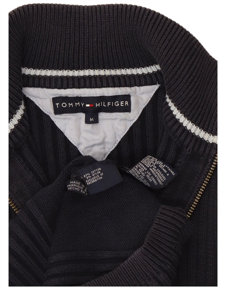 Suéter cardigã feminino Tommy Hilfiger Reino Unido 12 algodão azul marinho médio