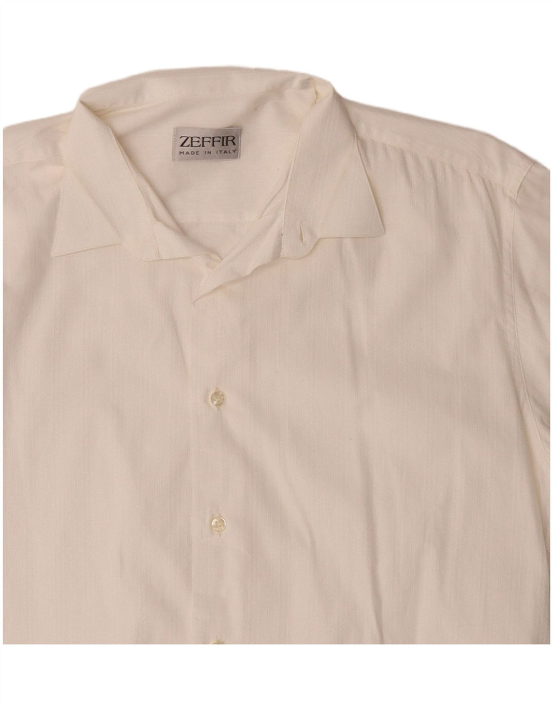 Camisa masculina vintage de algodão branco médio