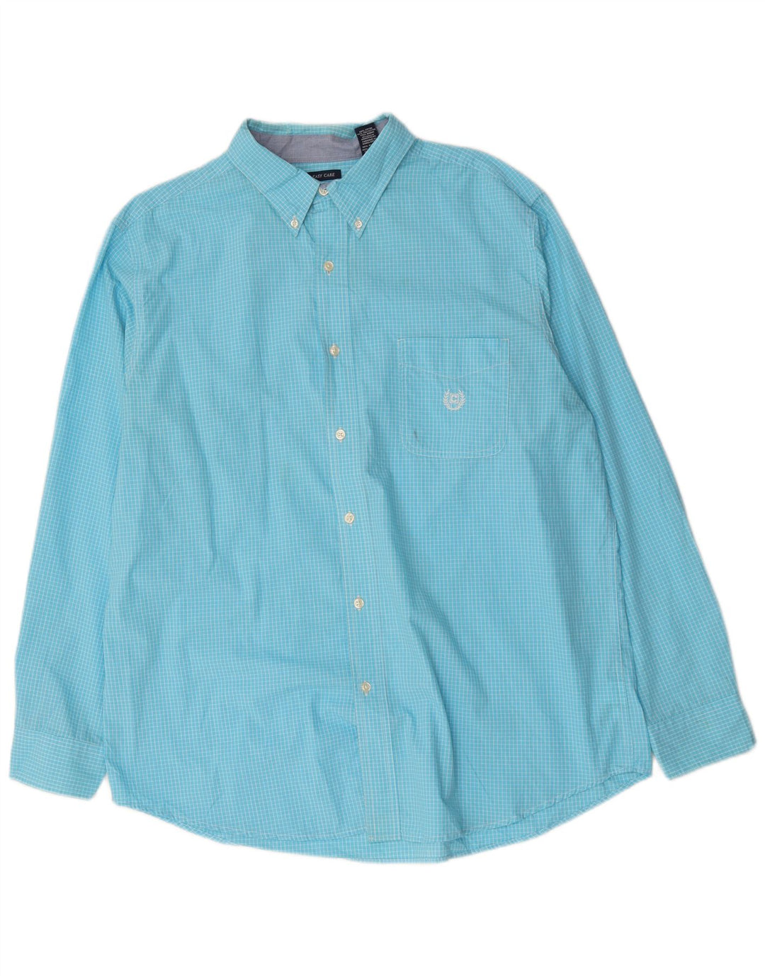 Camisa masculina Chaps Easy Care XL azul xadrez algodão