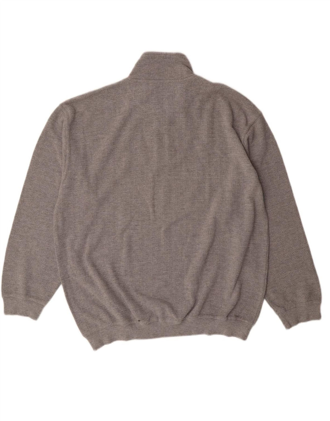 Suéter masculino COTTON REPUBLIC com decote em zíper grande algodão cinza