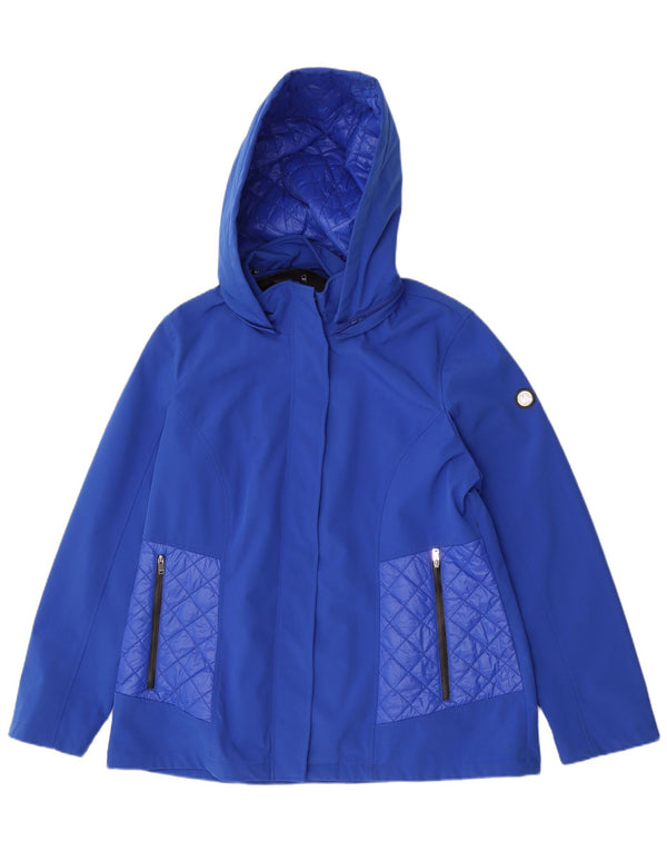 Jaqueta corta-vento feminina Dkny The Windcheater com capuz Reino Unido 18 XL azul