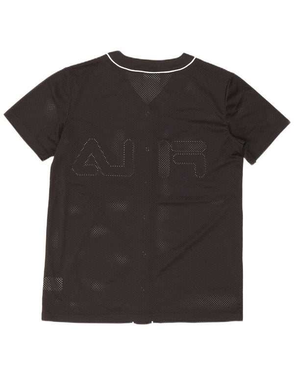 Fila Womens Graphic Oversized Jersey Top UK 6 XS Poliéster Preto