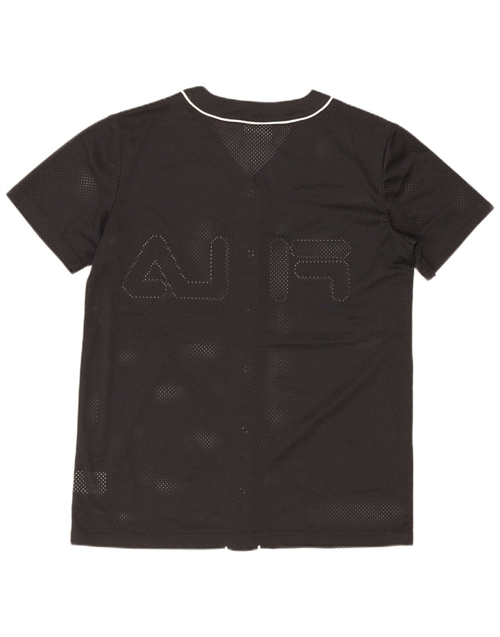 Fila Womens Graphic Oversized Jersey Top UK 6 XS Poliéster Preto