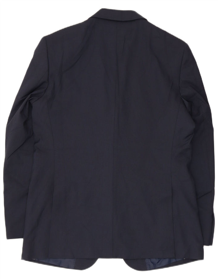 Jaqueta blazer masculina de 2 botões Marks & Spencer Reino Unido 40 grande azul marinho poliéster