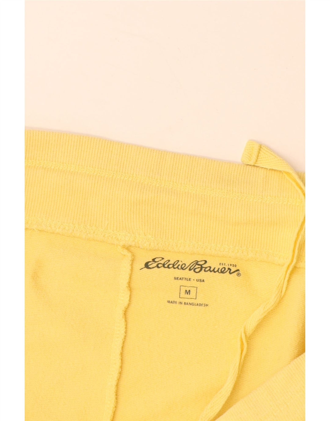 EDDIE BAUER Shorts esportivo feminino UK 14 algodão amarelo médio