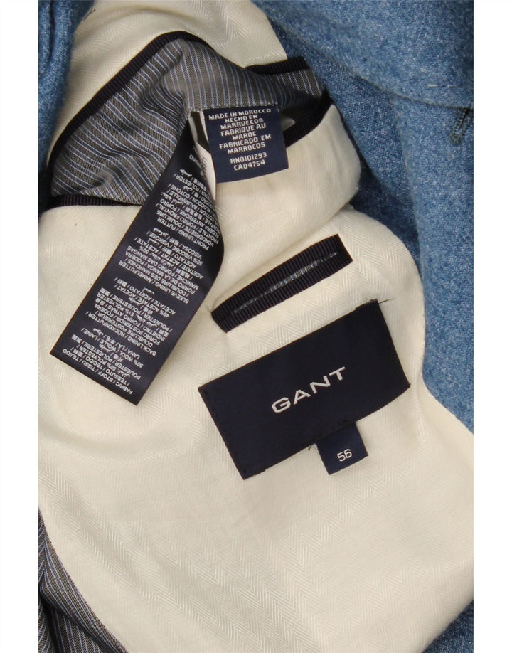 Jaqueta Blazer Masculina Gant com 3 Botões IT 56 XL Azul Poliéster