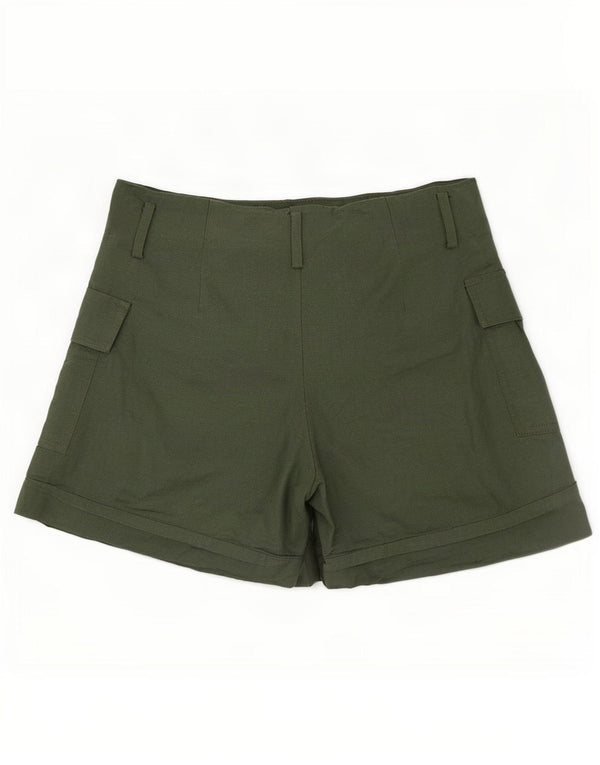 Shorts cargo feminino de cintura alta Zara XS W24 linho cáqui