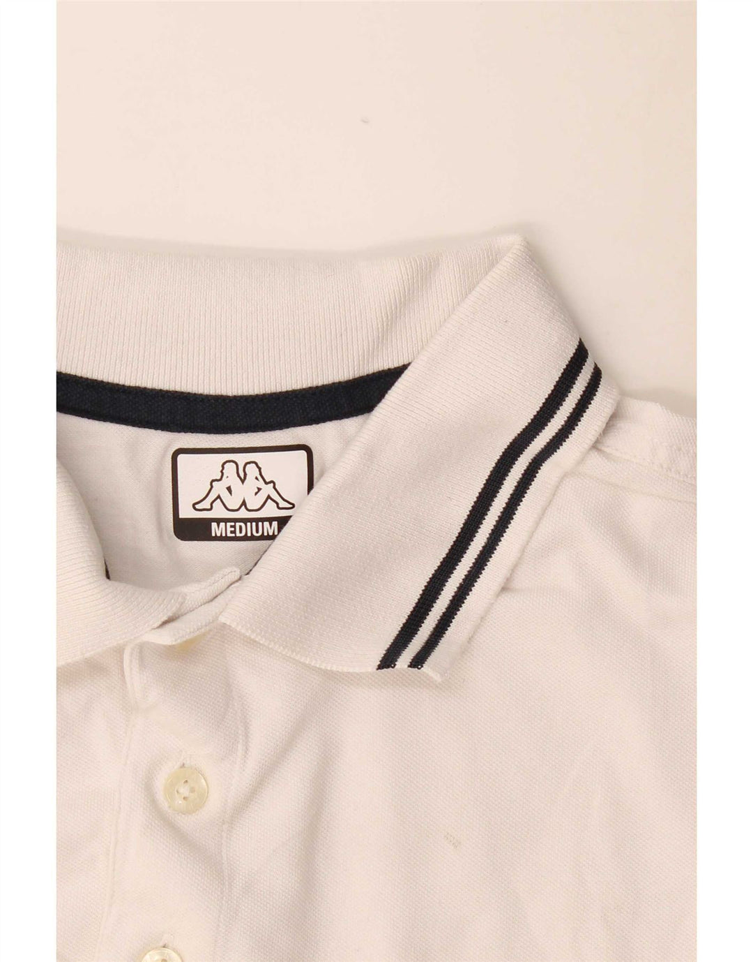 Camisa polo masculina KAPPA de algodão branco médio