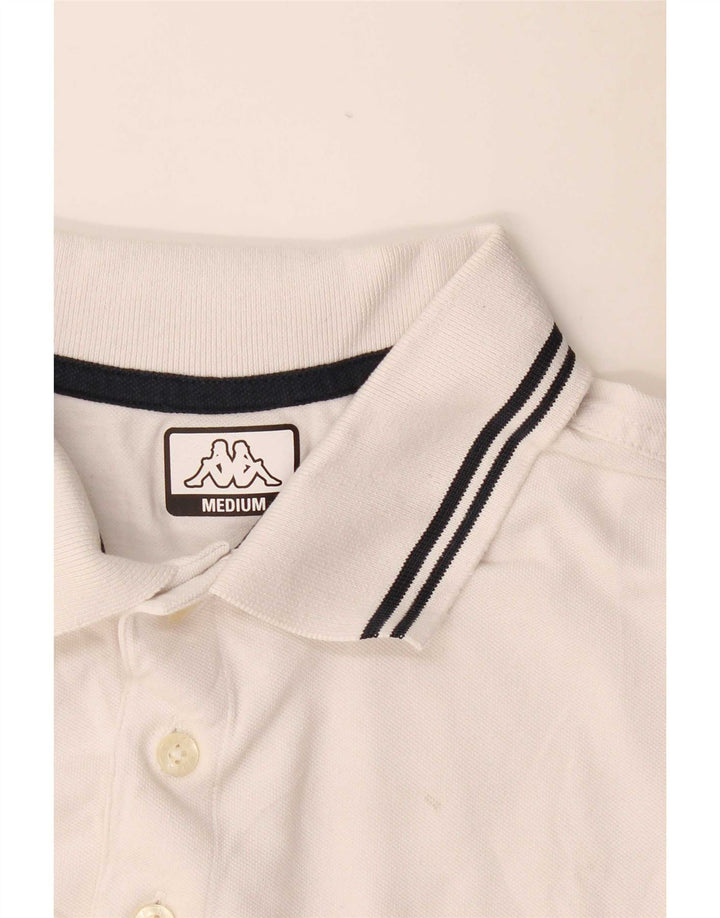 Camisa polo masculina KAPPA de algodão branco médio