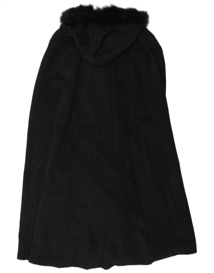 Casaco feminino vintage com capuz tamanho único preto