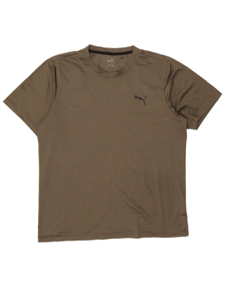 Camiseta masculina Puma grande poliéster cáqui