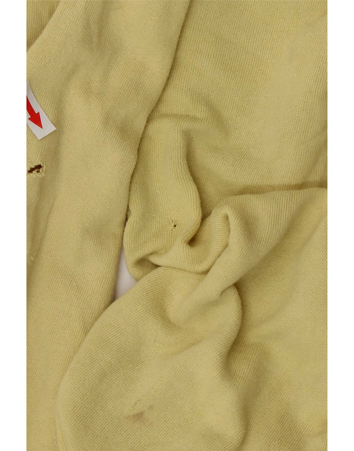 Think Pink Mens Polo Neck Moletom Jumper IT 50 Algodão Amarelo Médio