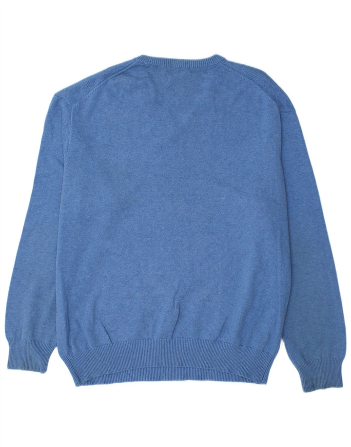 Suéter masculino GANT com decote em V XL algodão azul