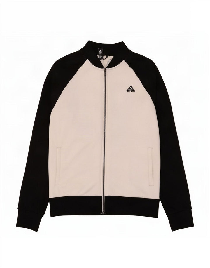 Adidas Mens Tracksuit Top Jacket UK 48/50 XL Branco Colourblock Poliéster