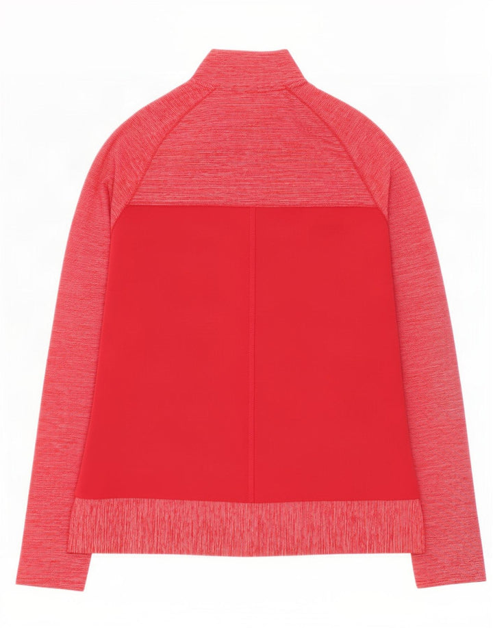Adidas feminino zip neck pulôver treino top reino unido 16 grande vermelho manchado