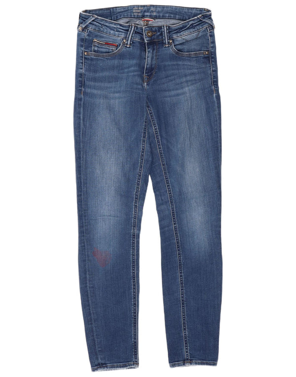 Tommy Hilfiger feminino Sophie cintura baixa jeans skinny W27 L30 algodão azul