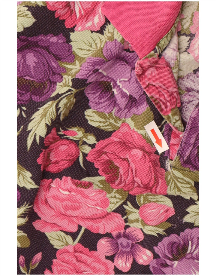 Camisa polo feminina CHAMBERS UK 16 grande roxo floral