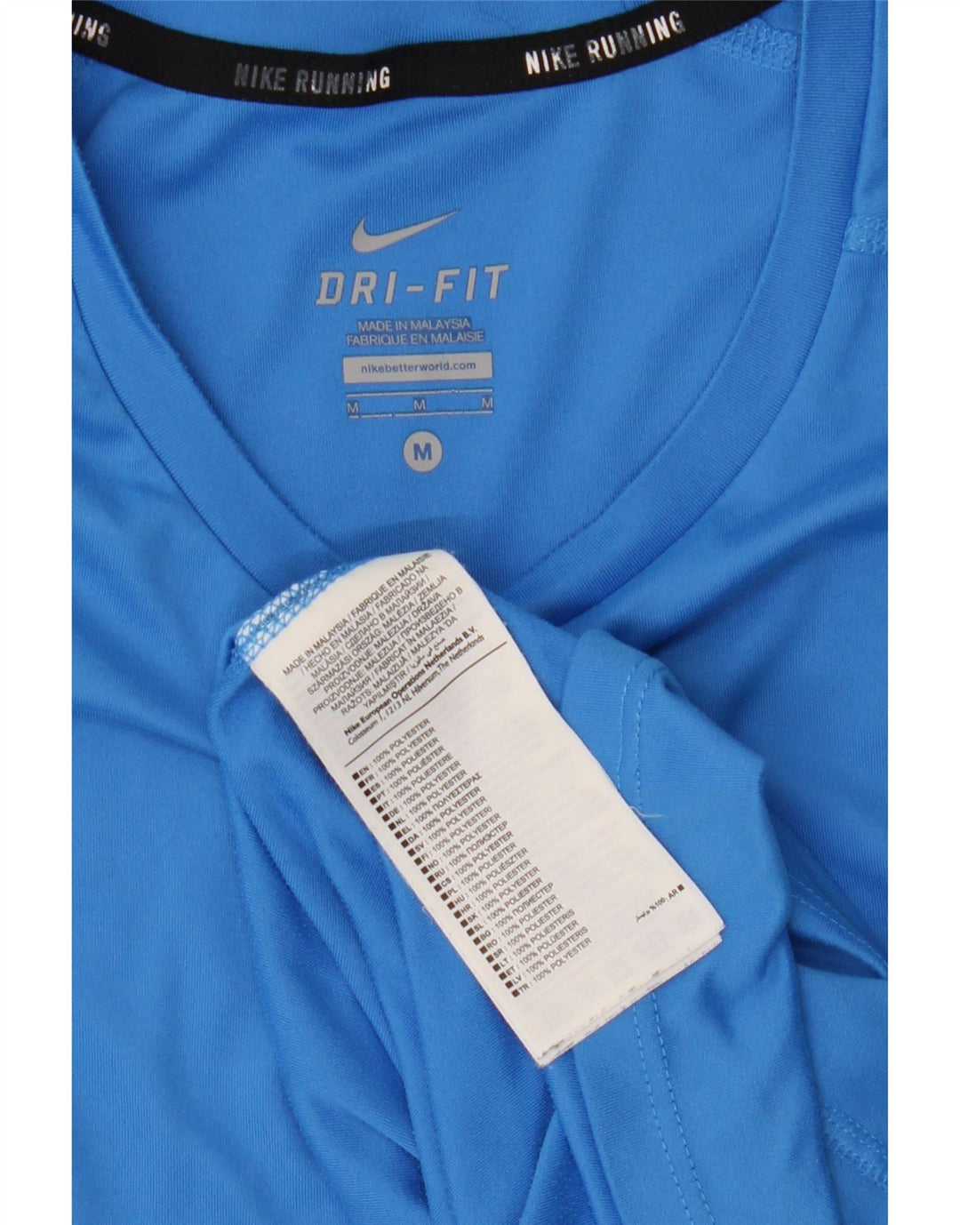 Nike Mens Dri Fit Camiseta Top Médio Azul Poliéster