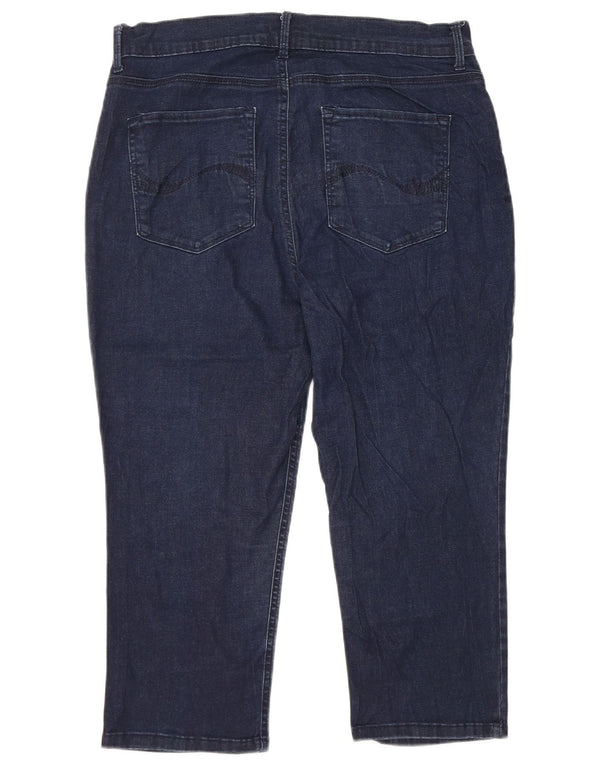 LEE Calça jeans feminina de cintura alta com ajuste fácil EUA 16 2XL W34 L21 azul marinho