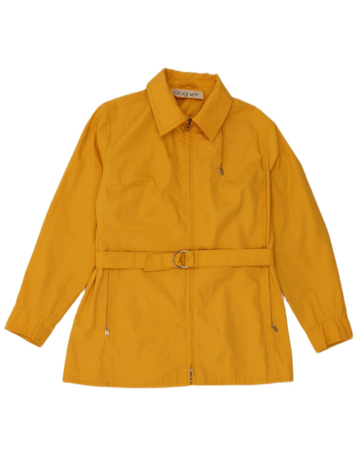 Jaqueta utilitária feminina Bogner UK 12 algodão amarelo médio