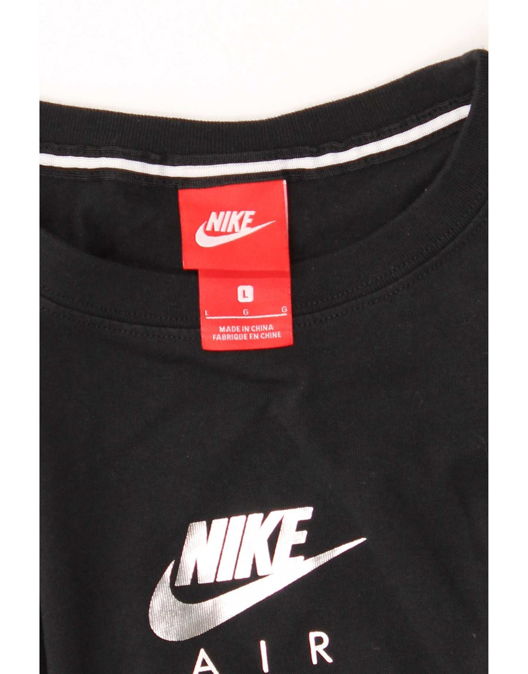 Top gráfico masculino Nike manga comprida grande preto