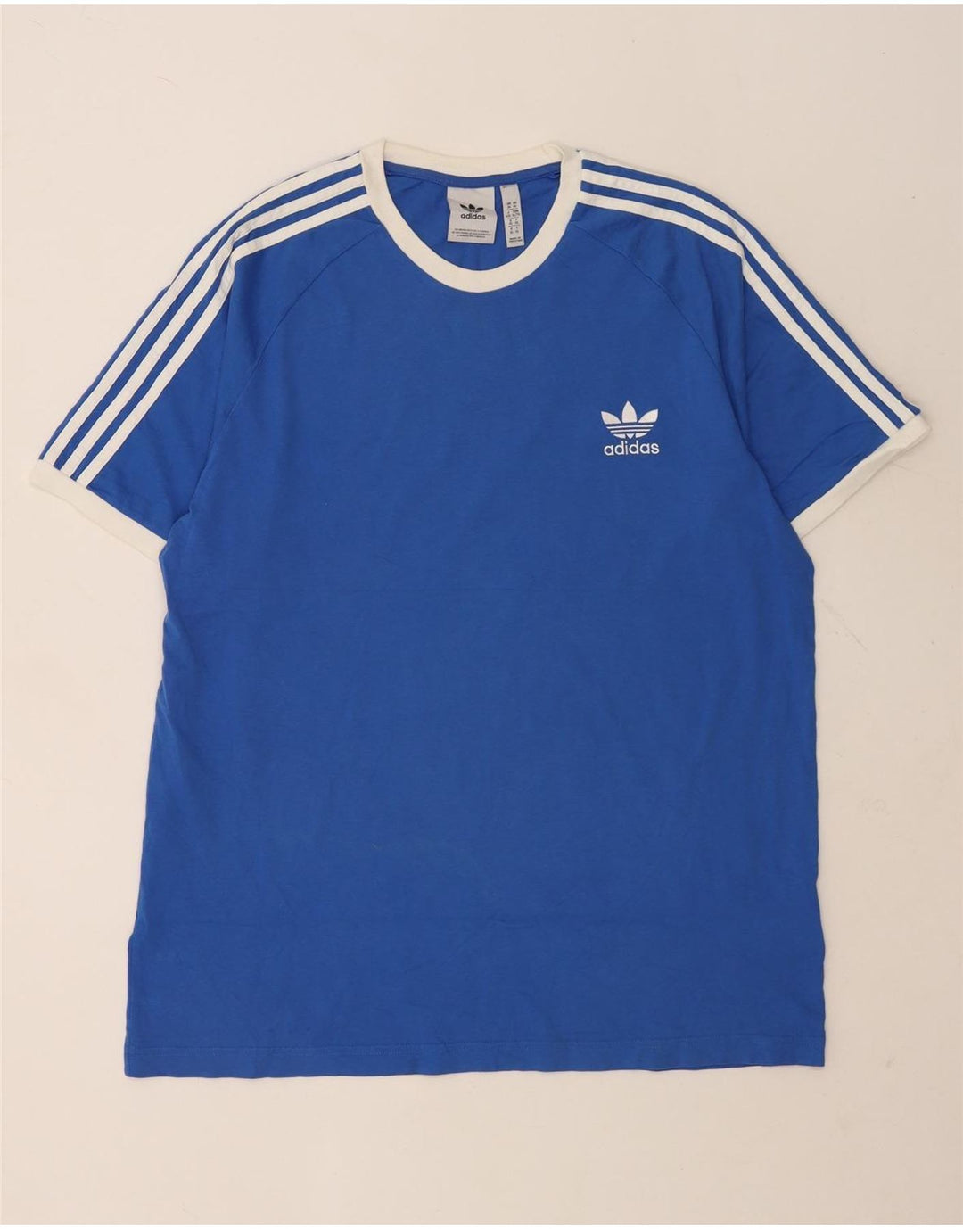 Adidas Mens Camiseta Top XL Azul Algodão
