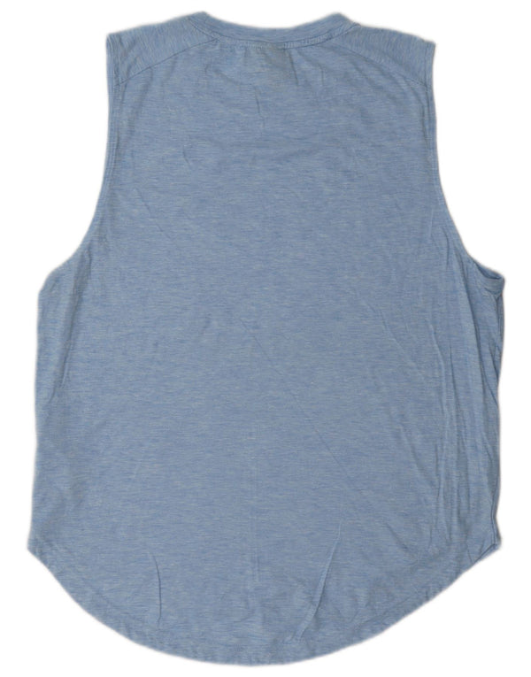 Adidas Womens Graphic Vest Top UK 16/18 Grande Azul Algodão