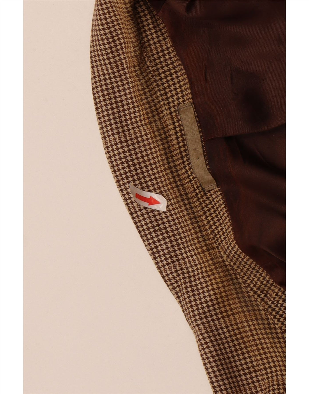 Jaqueta blazer masculina Aquascutum com 2 botões Reino Unido 42 XL marrom houndstooth lã