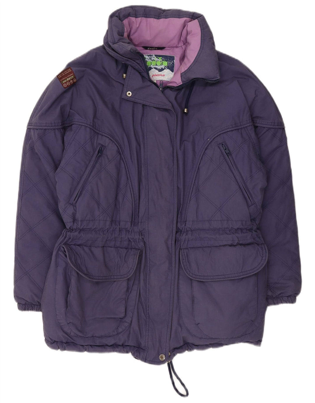 Jaqueta acolchoada feminina grande DIADORA UK 10 poliéster azul marinho pequeno