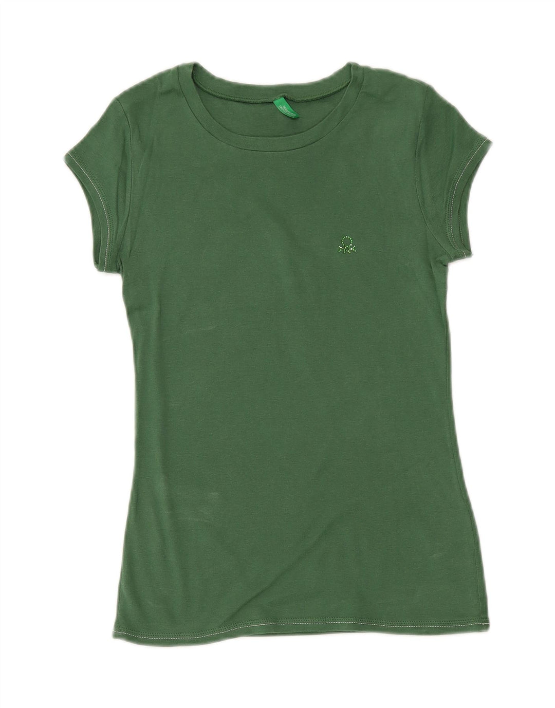Camiseta feminina BENETTON UK 12 verde médio
