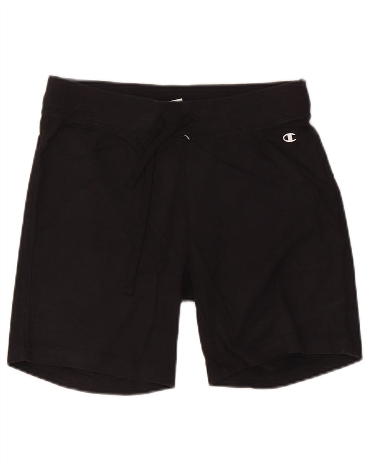Shorts esportivos femininos Champion UK 12 médio algodão preto