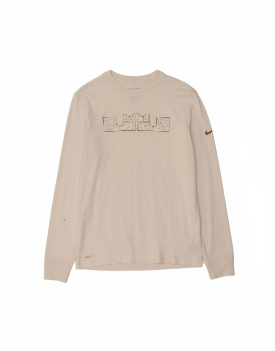 PUMA Masculino Dri Fit Graphic Top Manga Longa Médio Algodão Branco