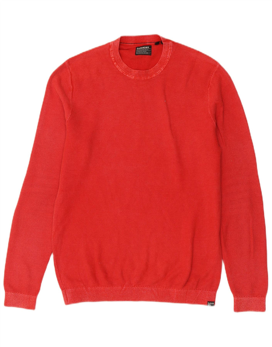 Suéter masculino Superdry com gola redonda e algodão vermelho médio