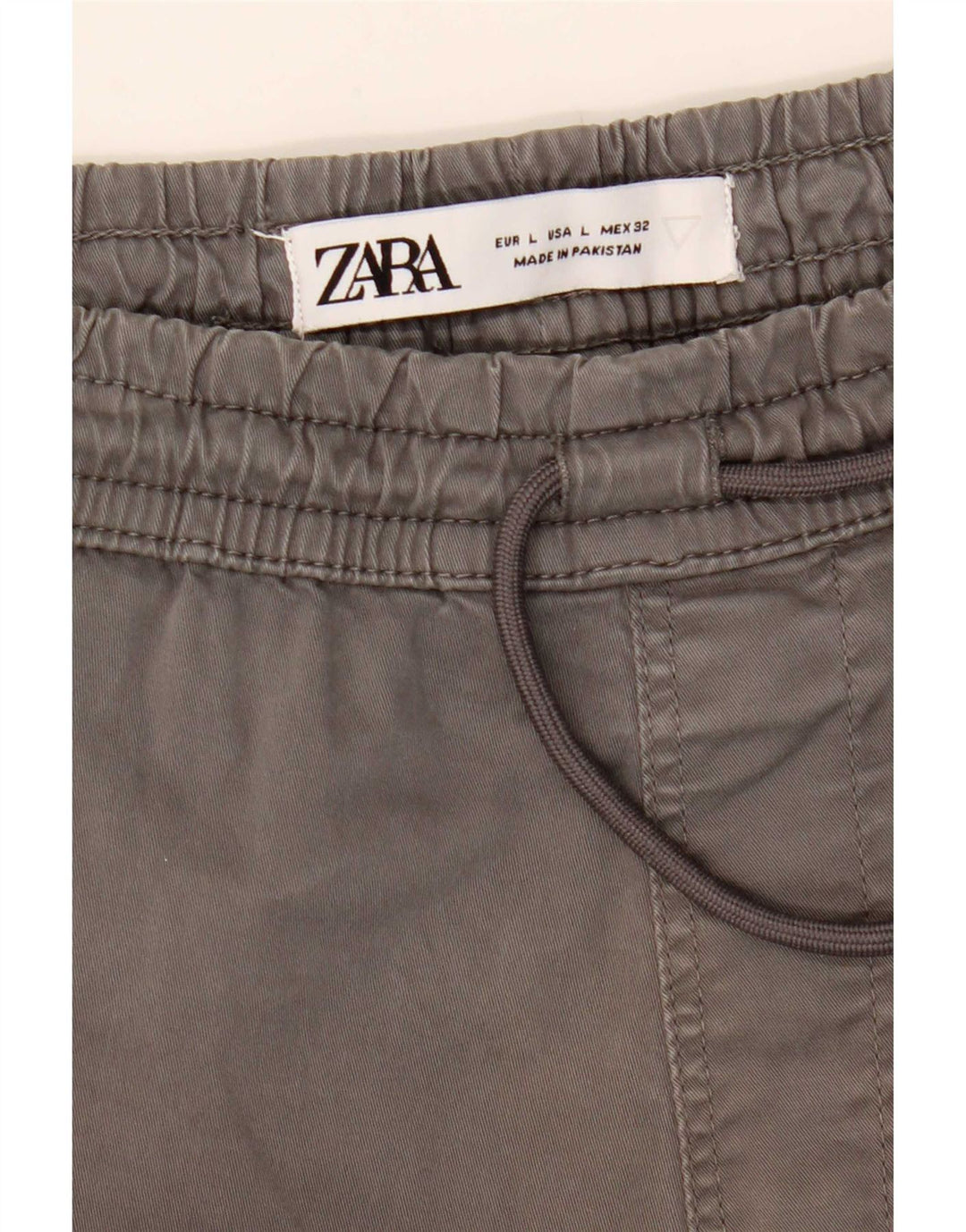 Calça jogger feminina Zara Chino grande W32 L27 cinza