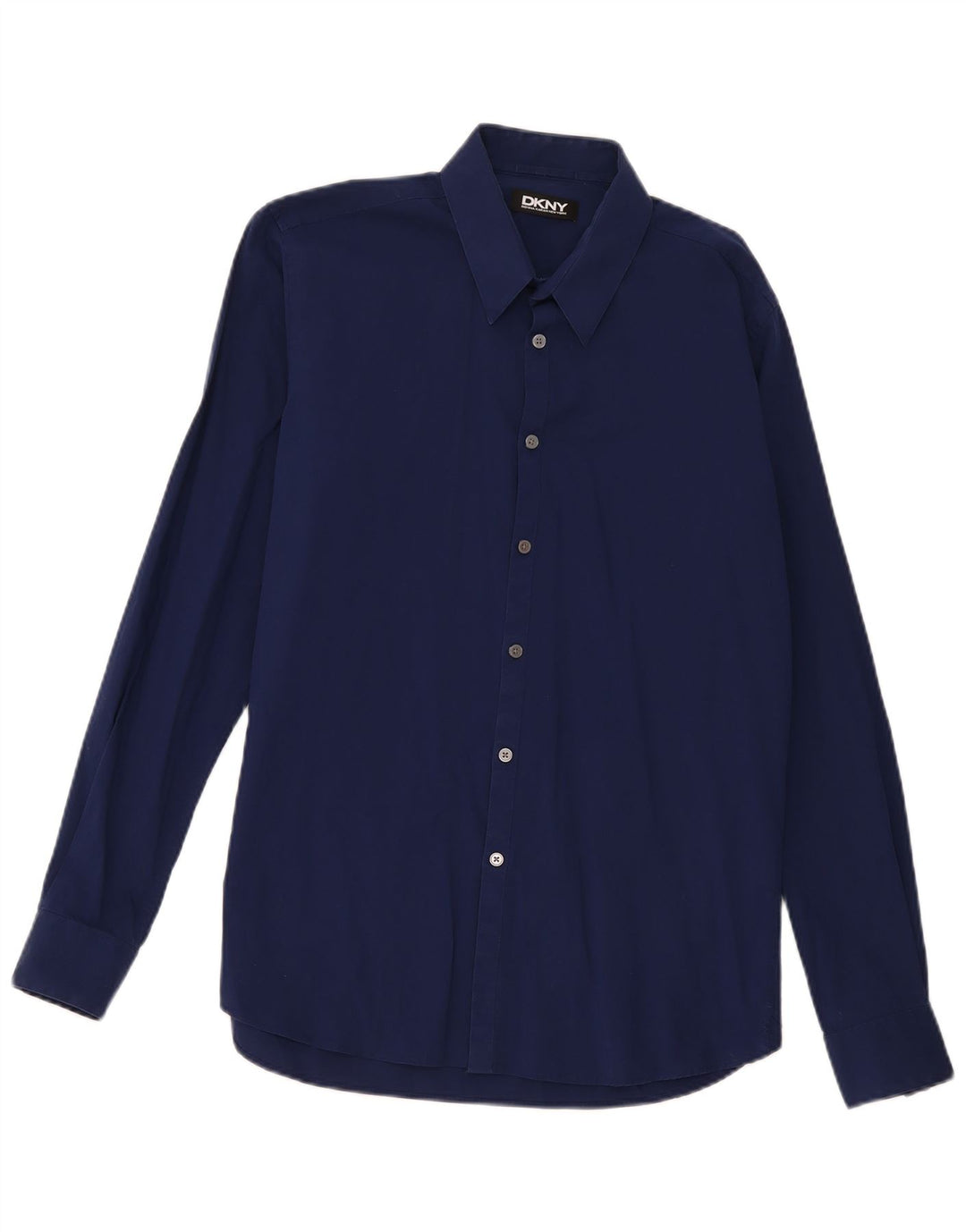 Camisa masculina Dkny tamanho 16 grande algodão azul marinho