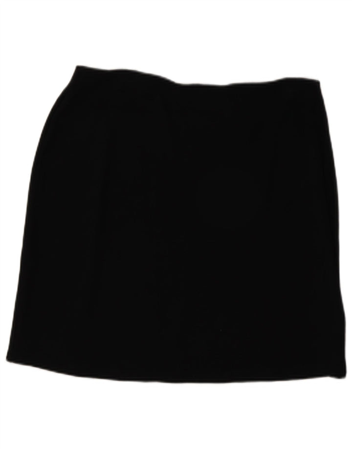 Minissaia feminina Marks & Spencer Reino Unido 14 grande W30 viscose preta