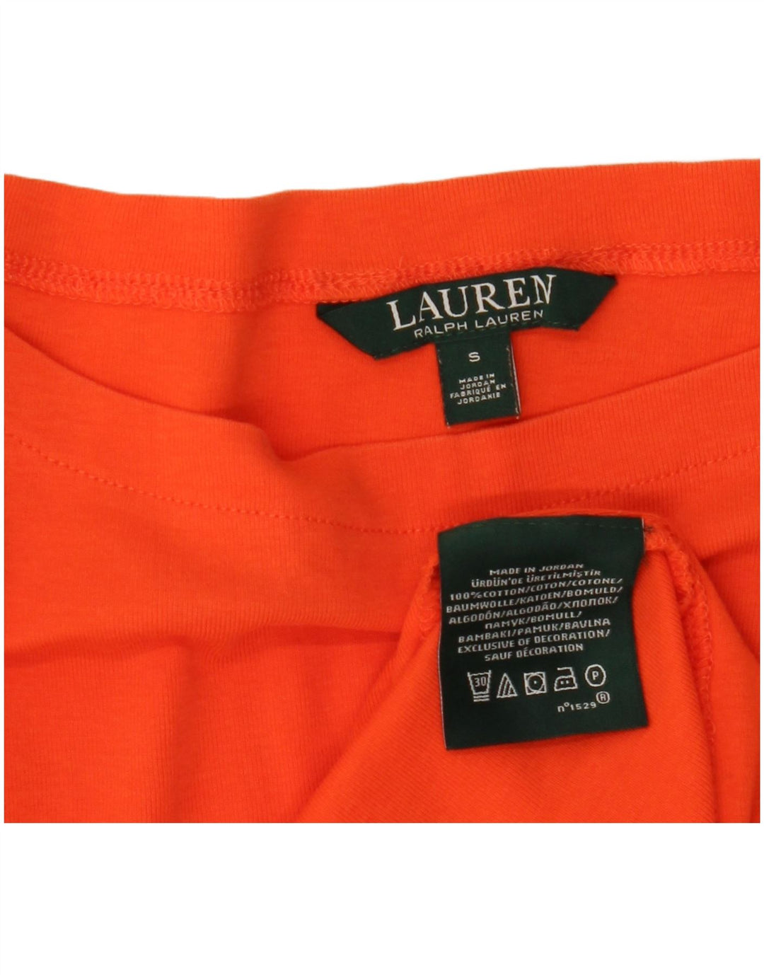 Camiseta feminina RALPH LAUREN Reino Unido 10 pequeno algodão laranja