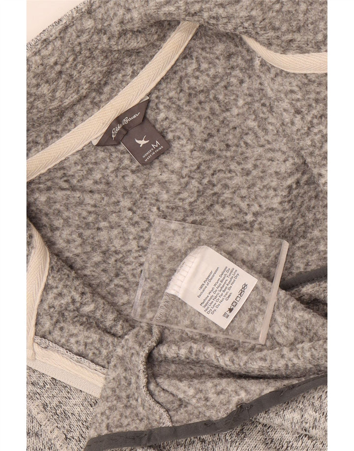Jaqueta de treino feminina Eddie Bauer UK 14 poliéster manchado cinza médio
