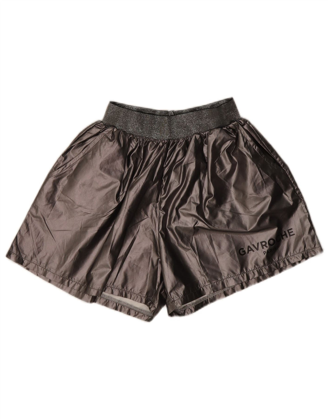 Shorts esportivos femininos vintage UK 16 poliéster cinza grande