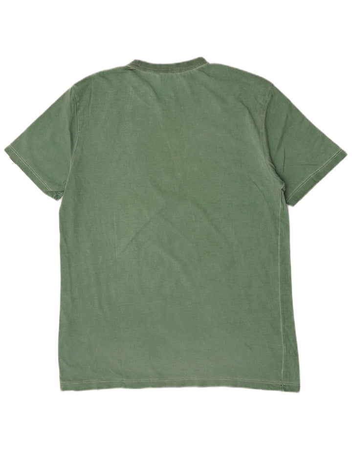 Camiseta gráfica masculina Gas Top algodão verde médio