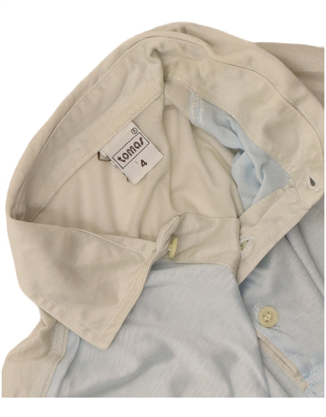 Camisa polo masculina vintage pequena bege colorblock algodão