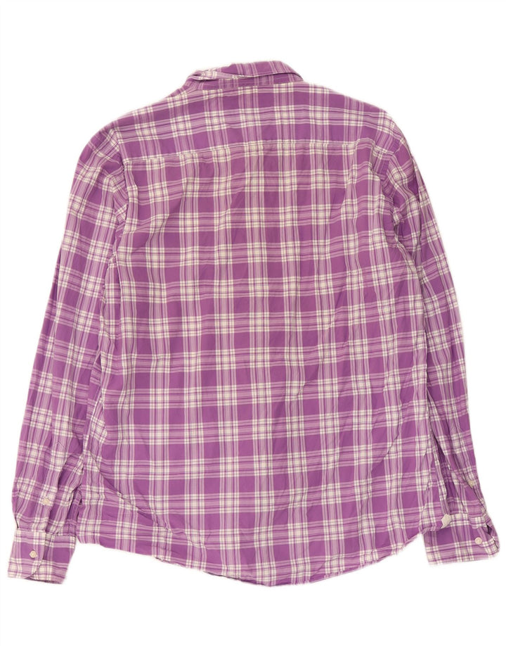 Camisa masculina casual Massimo Dutti XL xadrez roxo