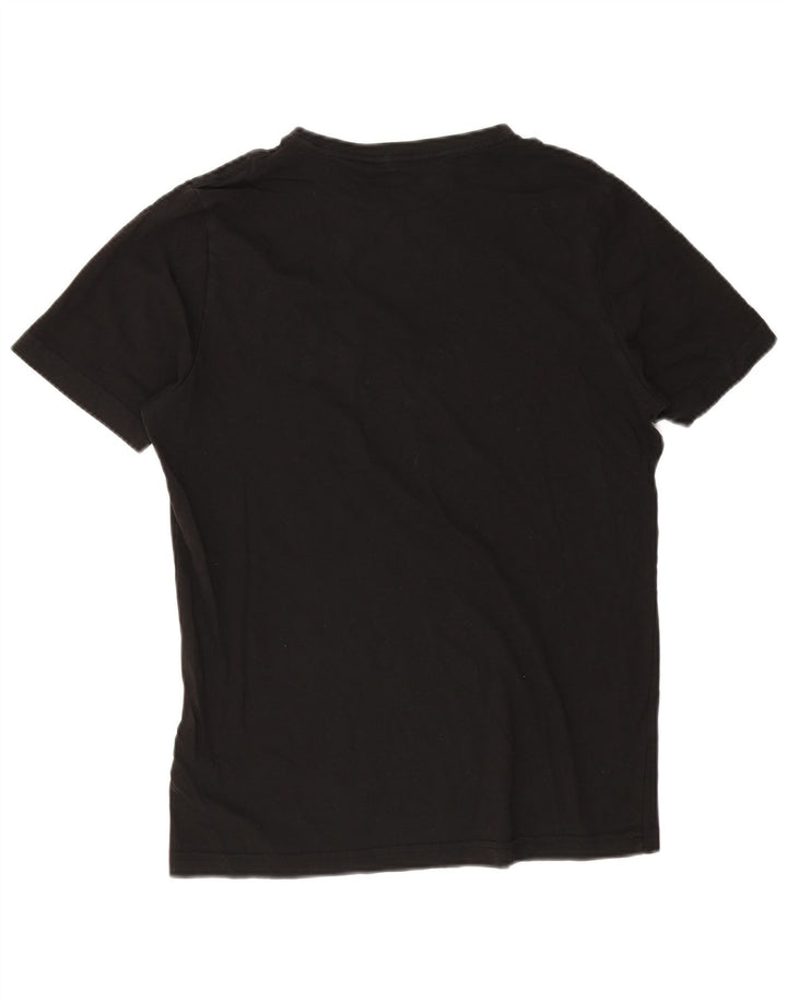 Puma Mens Graphic T-Shirt Top Pequeno Algodão Preto