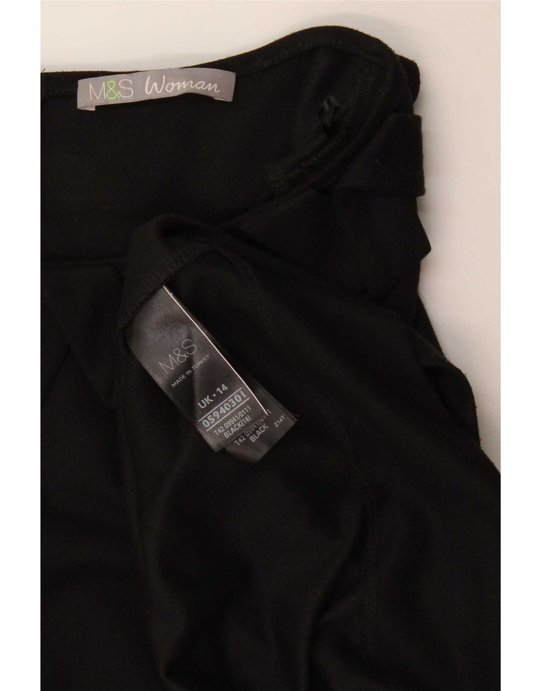 Vestido bainha feminino Marks & Spencer Reino Unido 14 grande poliéster preto