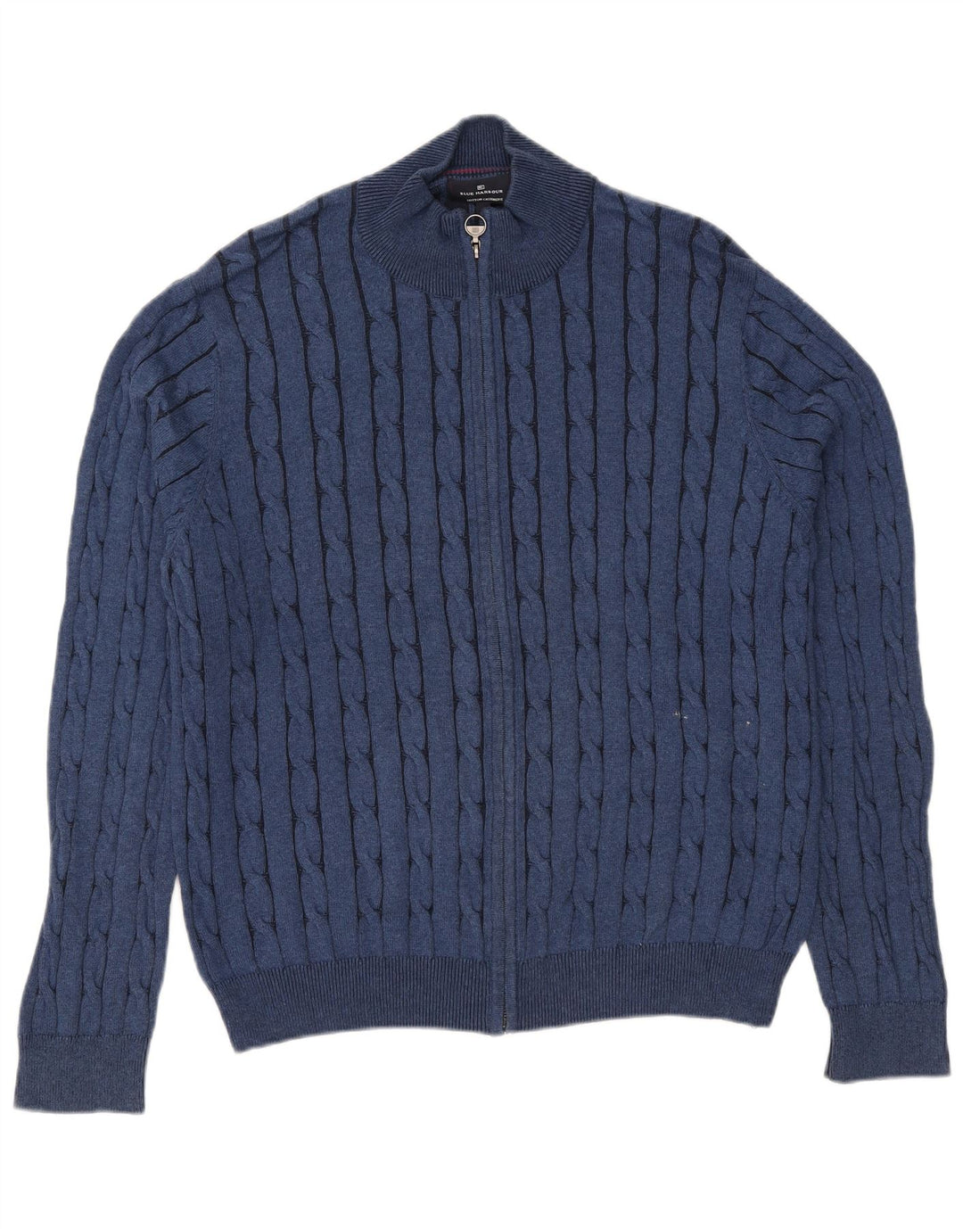 Suéter masculino Marks & Spencer Blue Harbor Cardigan grande algodão azul