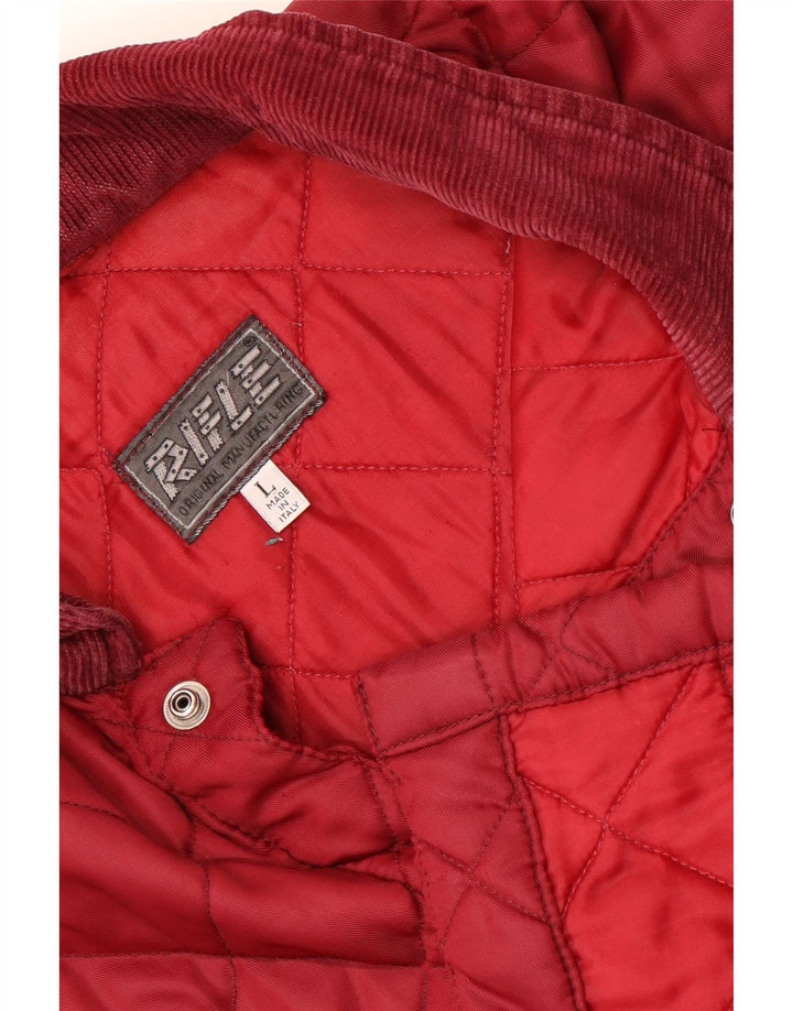 Jaqueta acolchoada masculina Rifle UK 40 grande vermelha