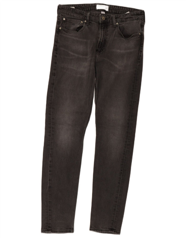 Calvin Klein Masculino Slim Jeans W33 L32 Cinza Algodão