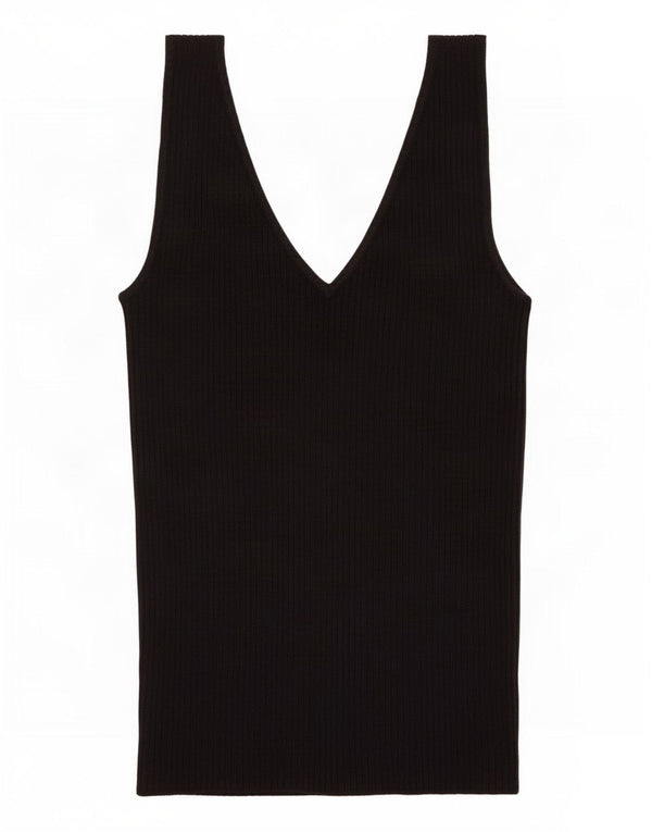 Colete feminino Marks & Spencer UK 8 pequeno viscose preta